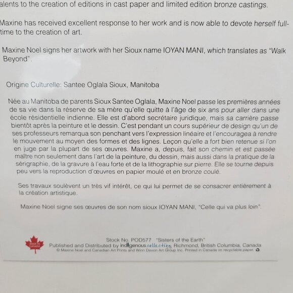 Sisters Of The Earth Print By Maxine Noel Sioux Name Ioyan Mani Matted Artwork - Picture 9 of 9